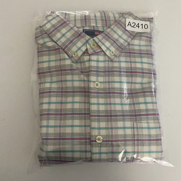 Vineyard Vines Slim Fit Murray Shirt Mens Medium Gray Plaid Long Sleeve Button - Picture 9 of 9